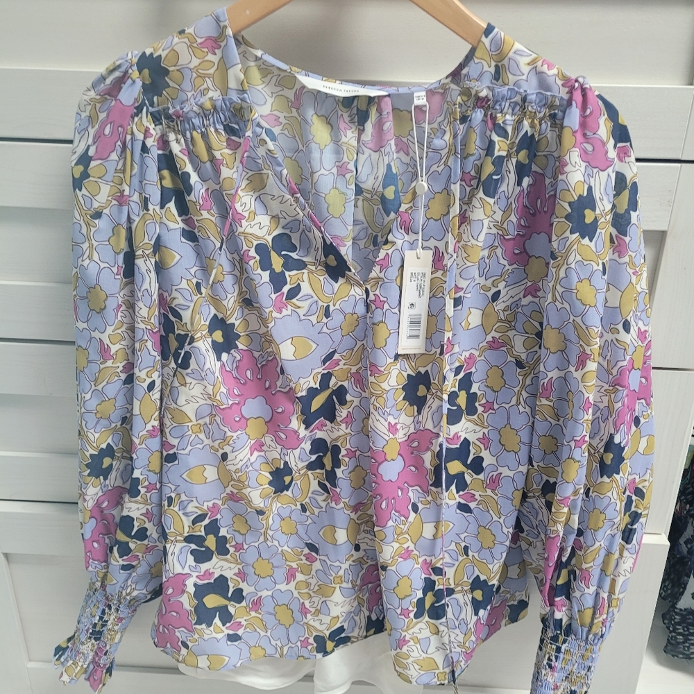 Rebecca Taylor Floral Blouse size Small